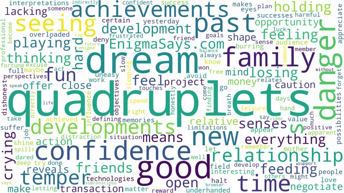 dream of seeing quadruplets and related dreams with their meanings in a word cloud