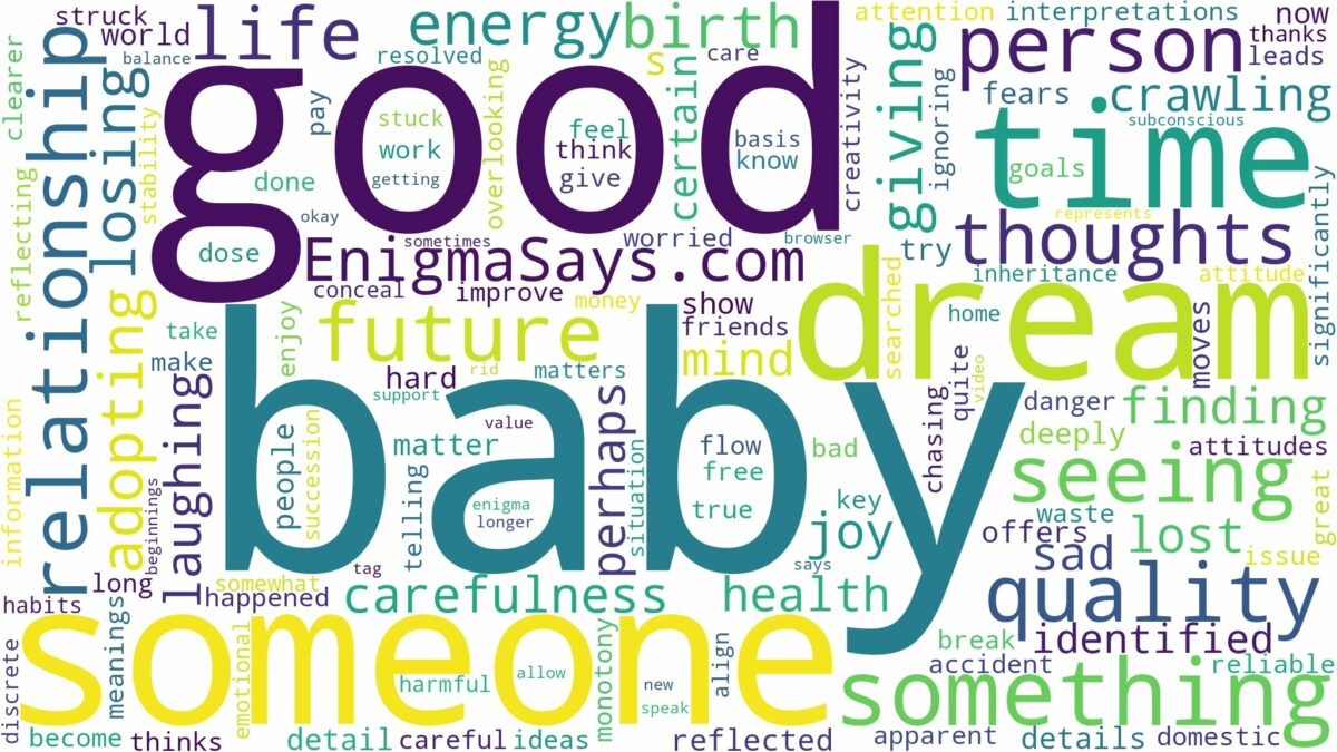 dreaming of seeing someone baby and related dreams with their meanings in a word cloud