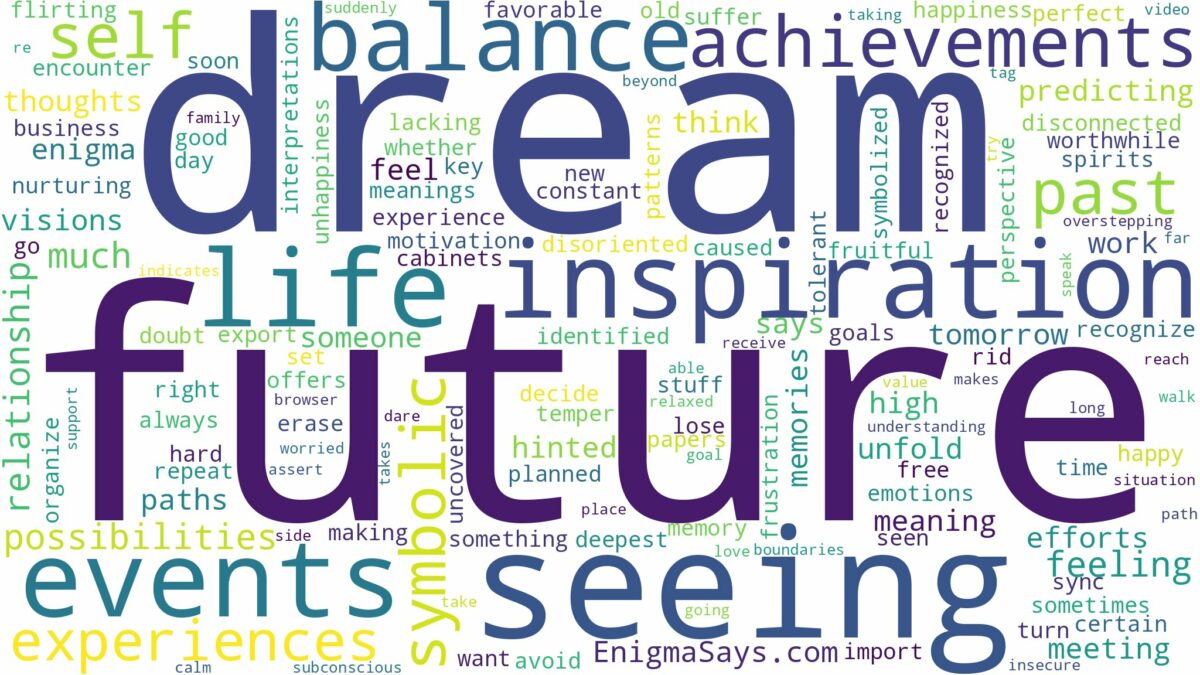 dream of seeing the future and related dreams with their meanings in a word cloud