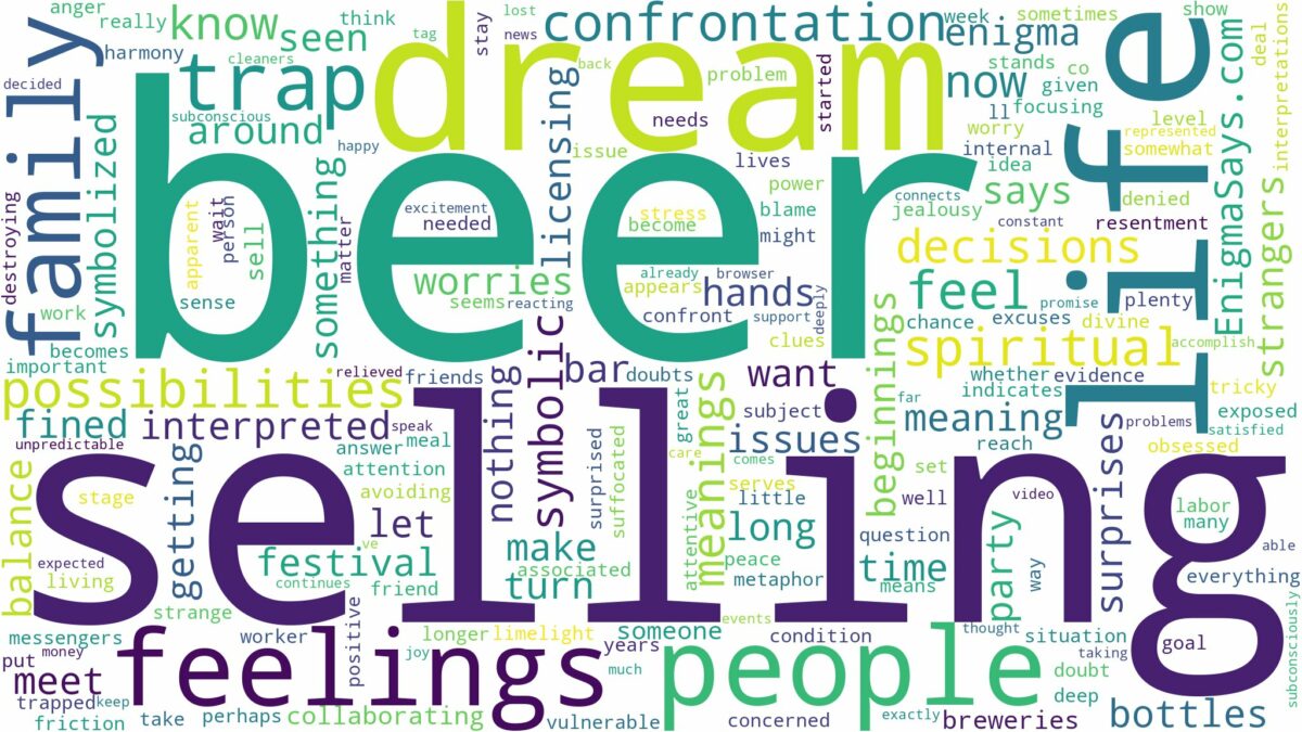 dream of selling beer and related dreams with their meanings in a word cloud