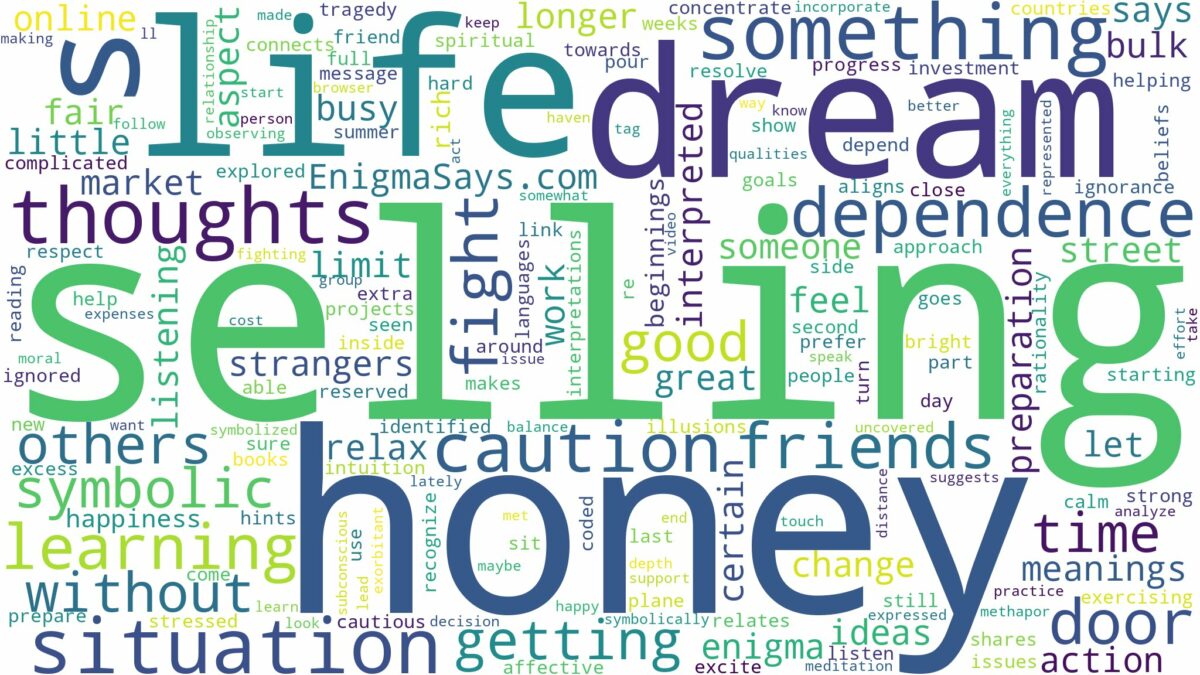 dream of selling honey and related dreams with their meanings in a word cloud