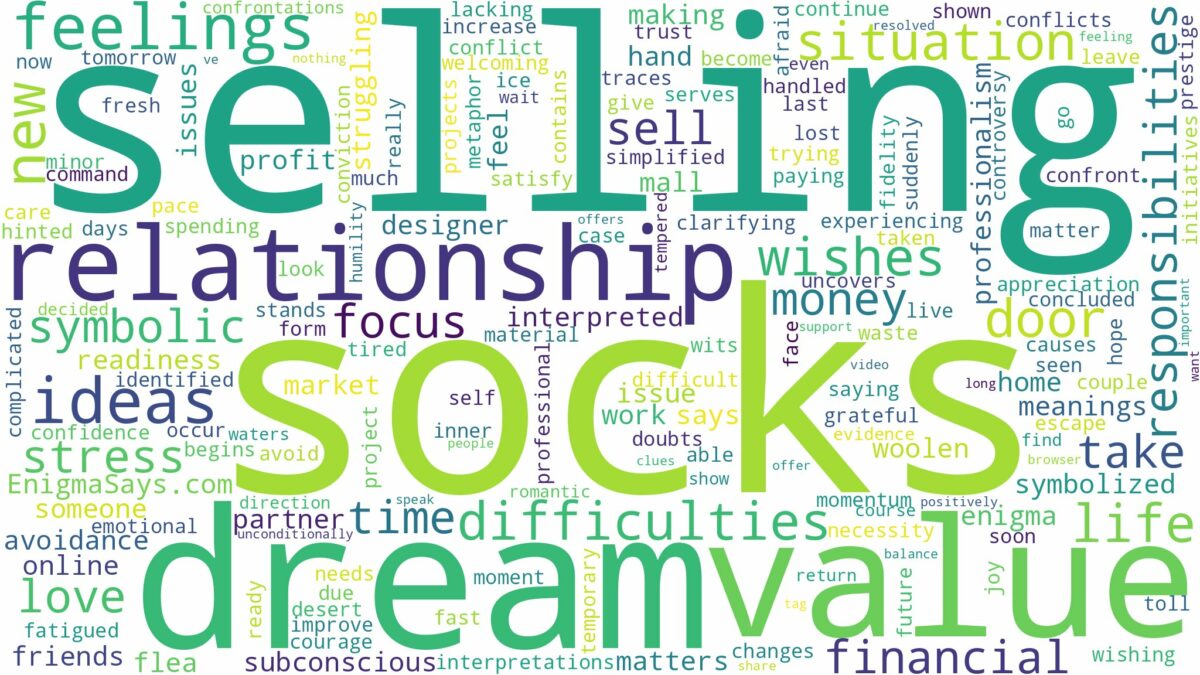 dream of selling socks and related dreams with their meanings in a word cloud