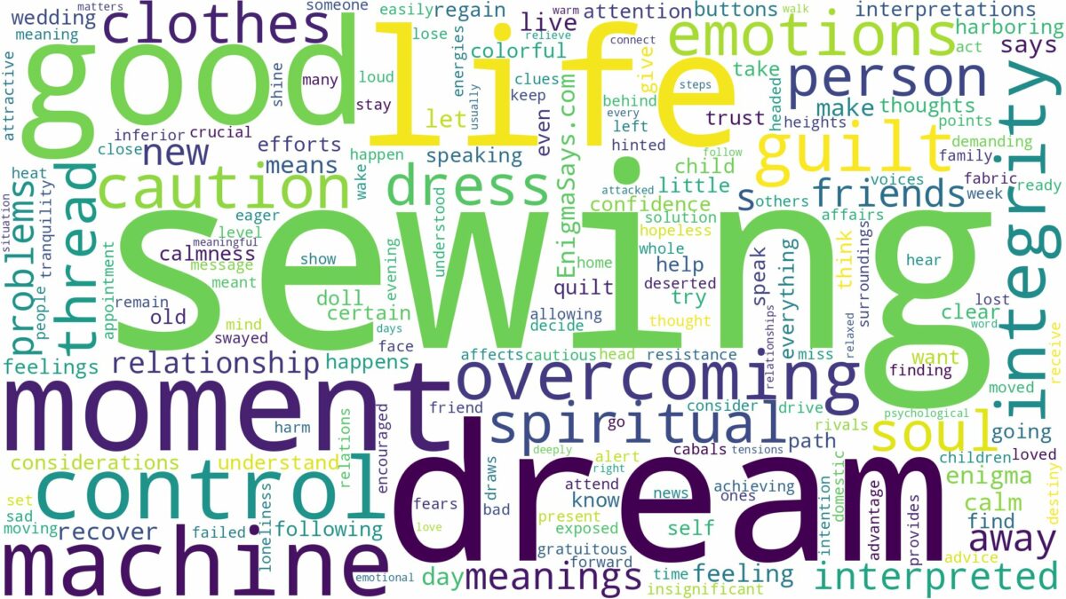 dream of sewing and related dreams with their meanings in a word cloud