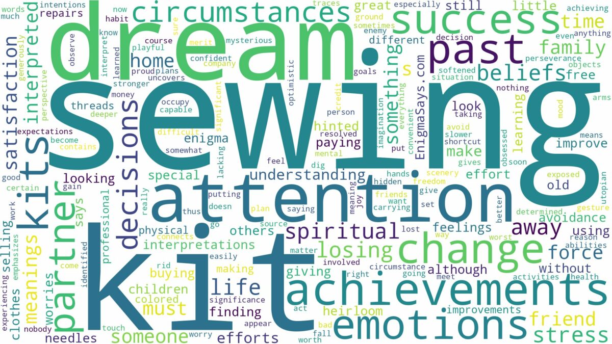 dream of sewing kits and related dreams with their meanings in a word cloud