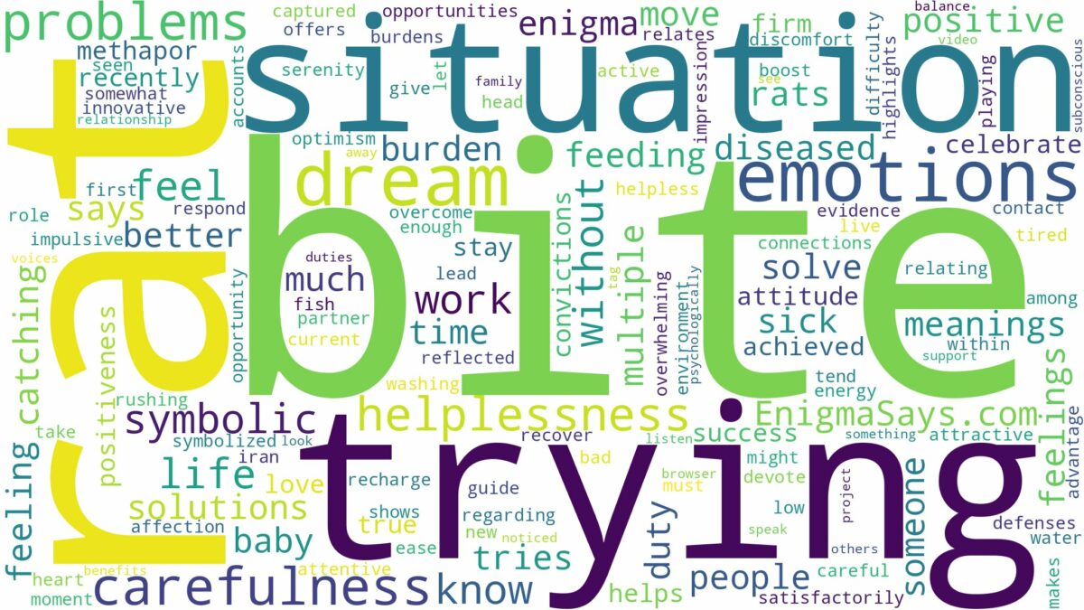 dreaming about a rat trying to bite you and related dreams with their meanings in a word cloud