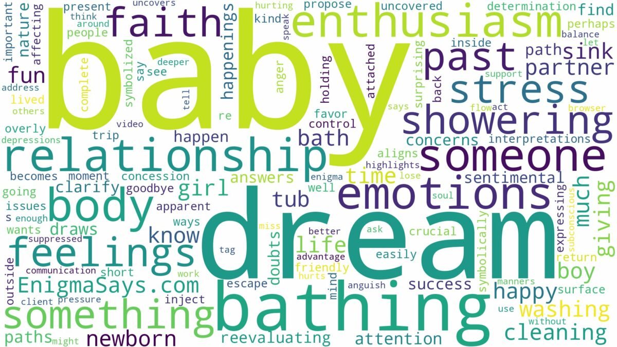 dream of showering a baby and related dreams with their meanings in a word cloud