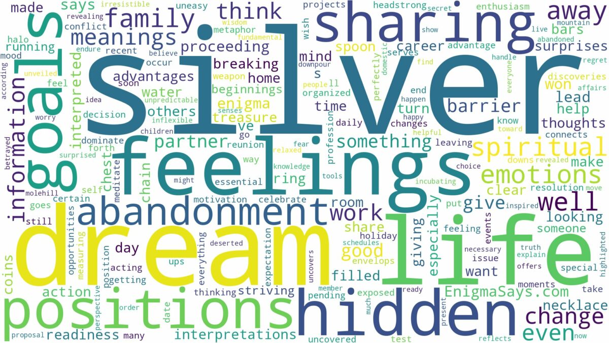 dream about silver and related dreams with their meanings in a word cloud