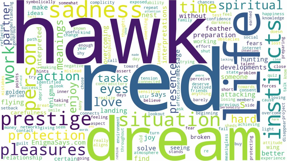 dream about a red hawk and related dreams with their meanings in a word cloud