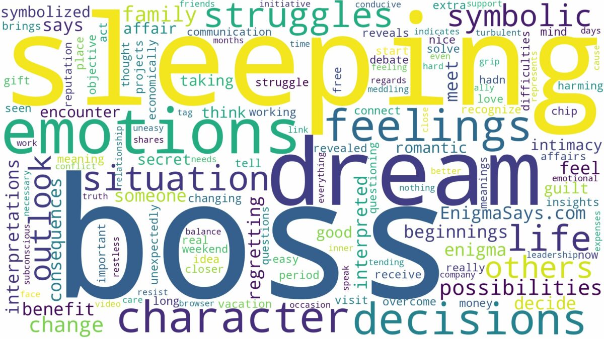 dreaming of sleeping with boss and related dreams with their meanings in a word cloud