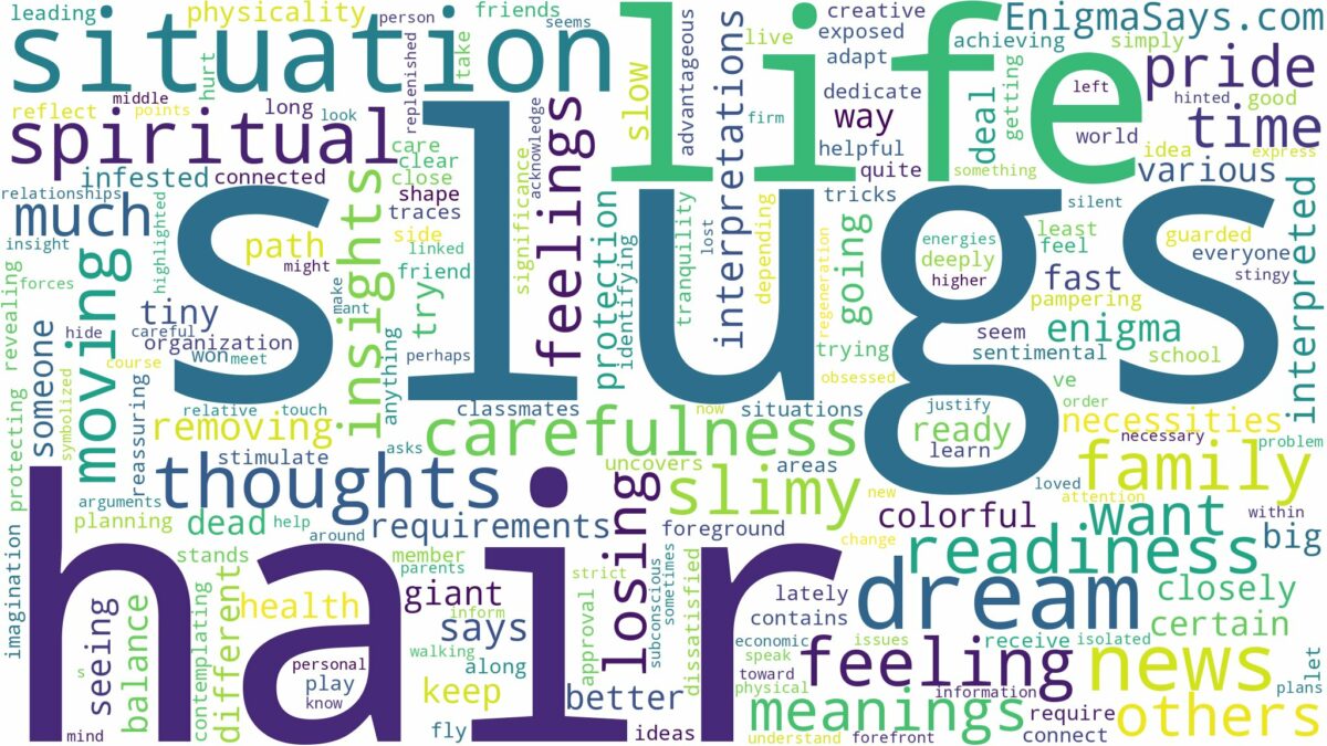 dreams about slugs in hair and related dreams with their meanings in a word cloud