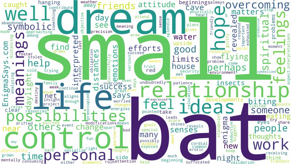 dream about small bat and related dreams with their meanings in a word cloud