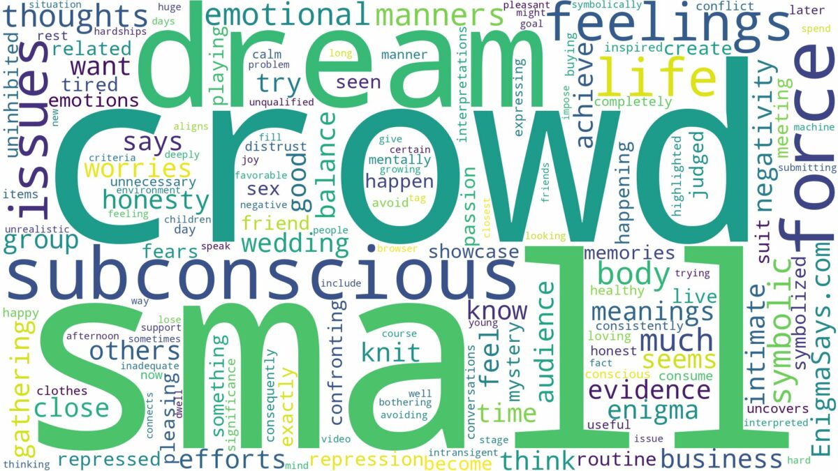 dream about small crowd and related dreams with their meanings in a word cloud