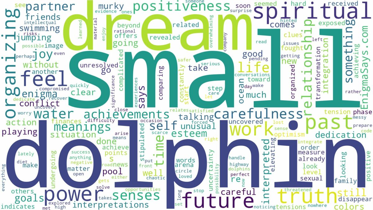 dream about small dolphin and related dreams with their meanings in a word cloud