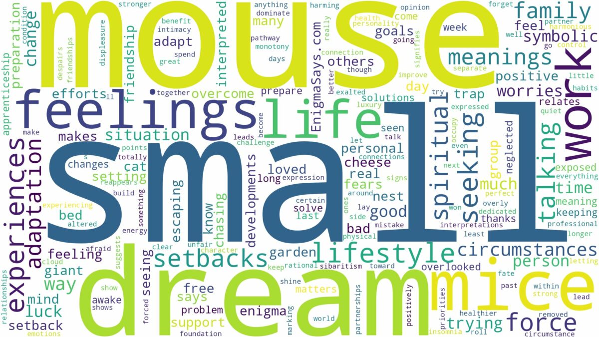 dream about small mice and related dreams with their meanings in a word cloud