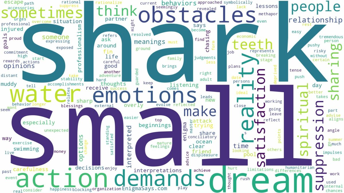 dream about small shark and related dreams with their meanings in a word cloud