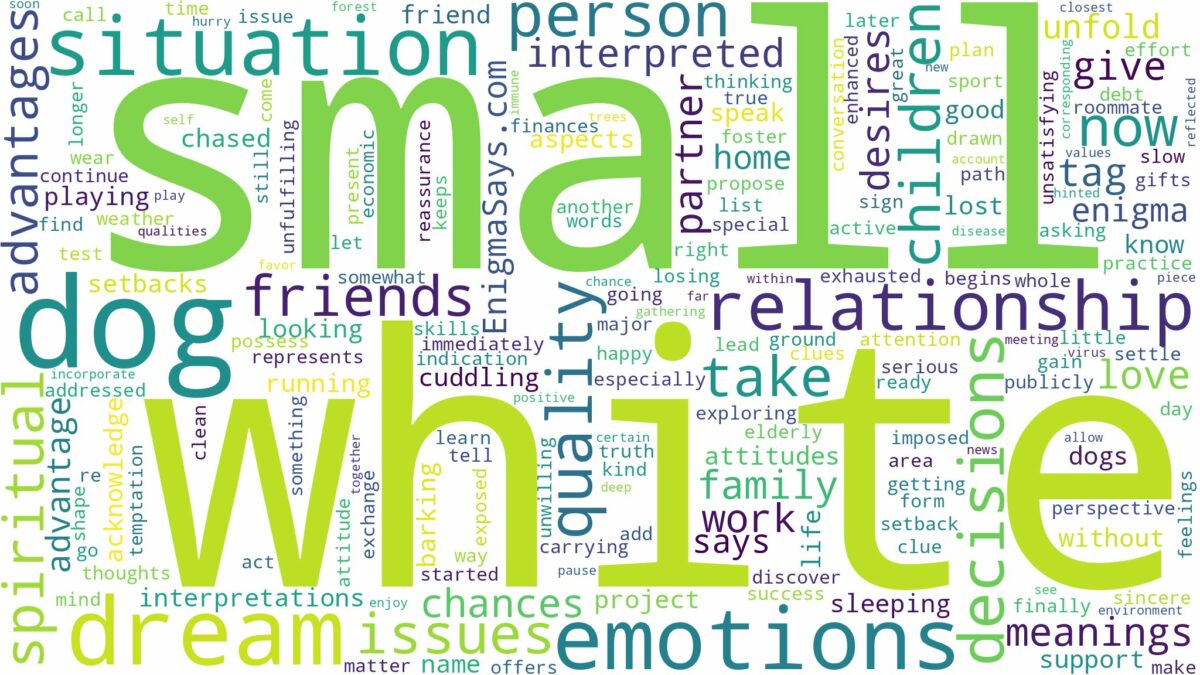 dream about small white dog and related dreams with their meanings in a word cloud