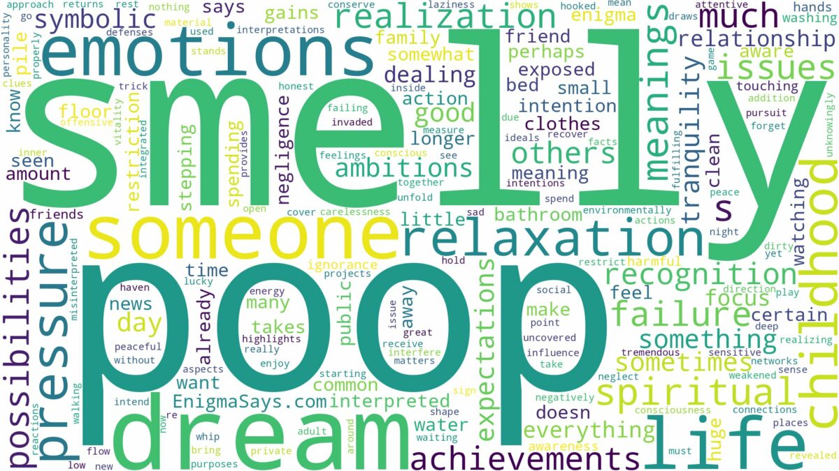 dream about smelly poop and related dreams with their meanings in a word cloud