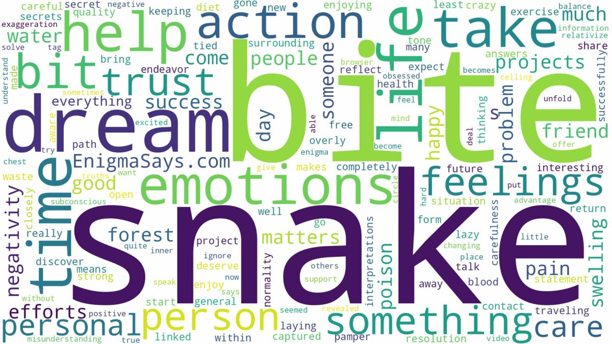 dream about snake bit you and related dreams with their meanings in a word cloud