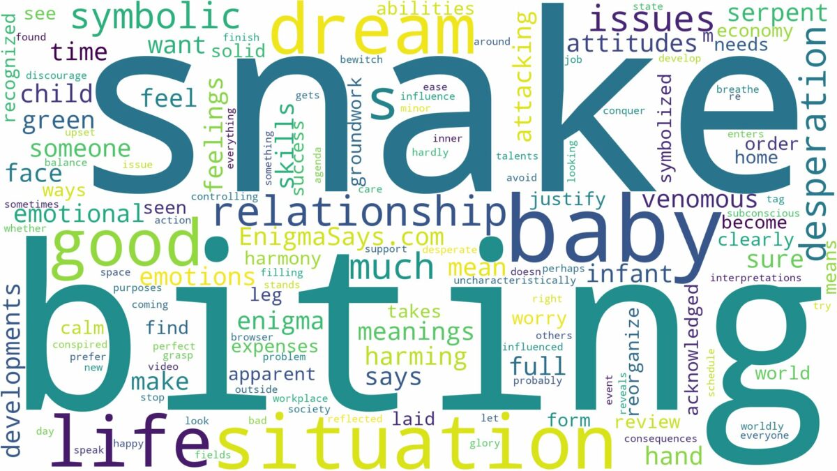 dreaming about snake biting your baby and related dreams with their meanings in a word cloud