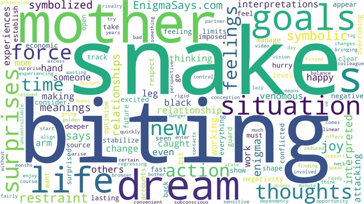 dreaming about snake biting your mother and related dreams with their meanings in a word cloud