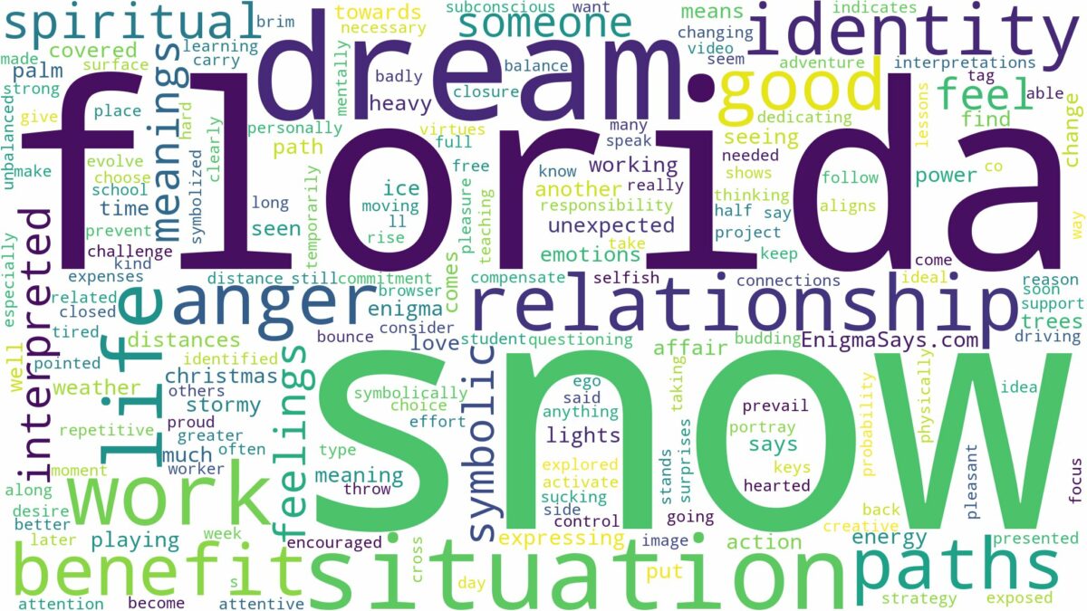 dream about snow in florida and related dreams with their meanings in a word cloud