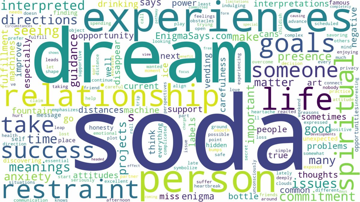 dream about soda and related dreams with their meanings in a word cloud