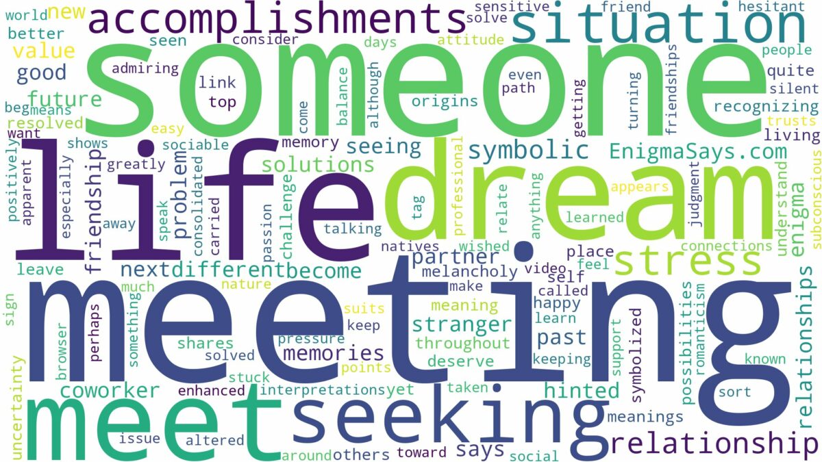 dream about someone before you meet them and related dreams with their meanings in a word cloud