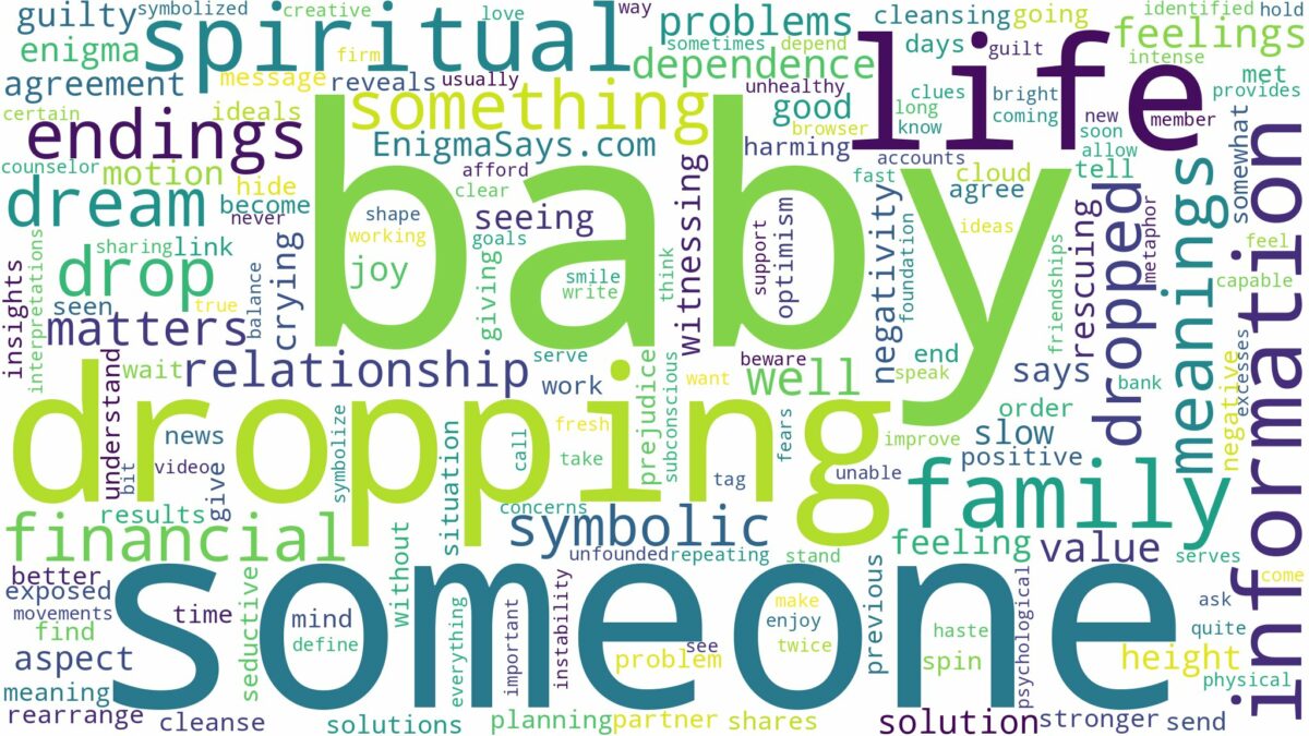 dreaming about someone dropping a baby and related dreams with their meanings in a word cloud