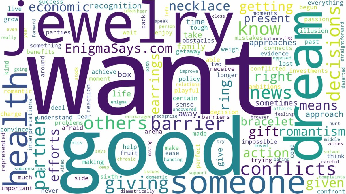 dreaming about someone giving you a jewelry and related dreams with their meanings in a word cloud