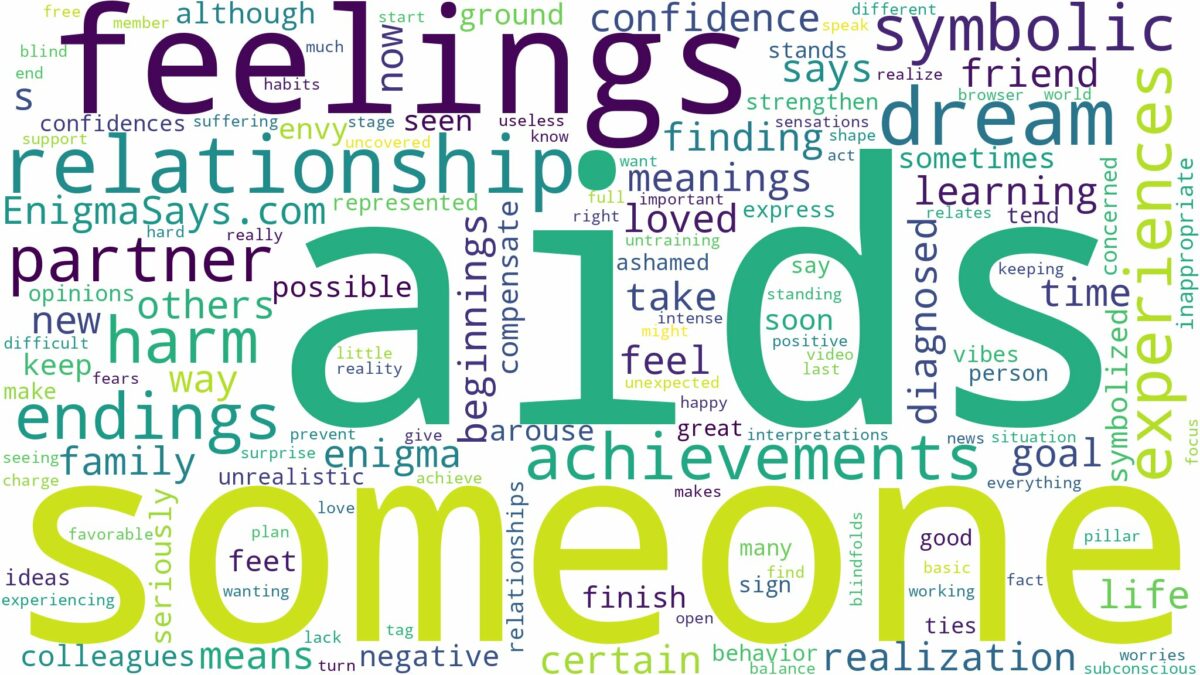 dreaming about someone having aids and related dreams with their meanings in a word cloud