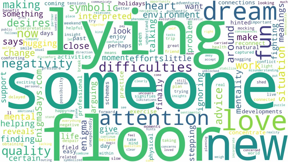 dreaming about someone lying on the floor and related dreams with their meanings in a word cloud