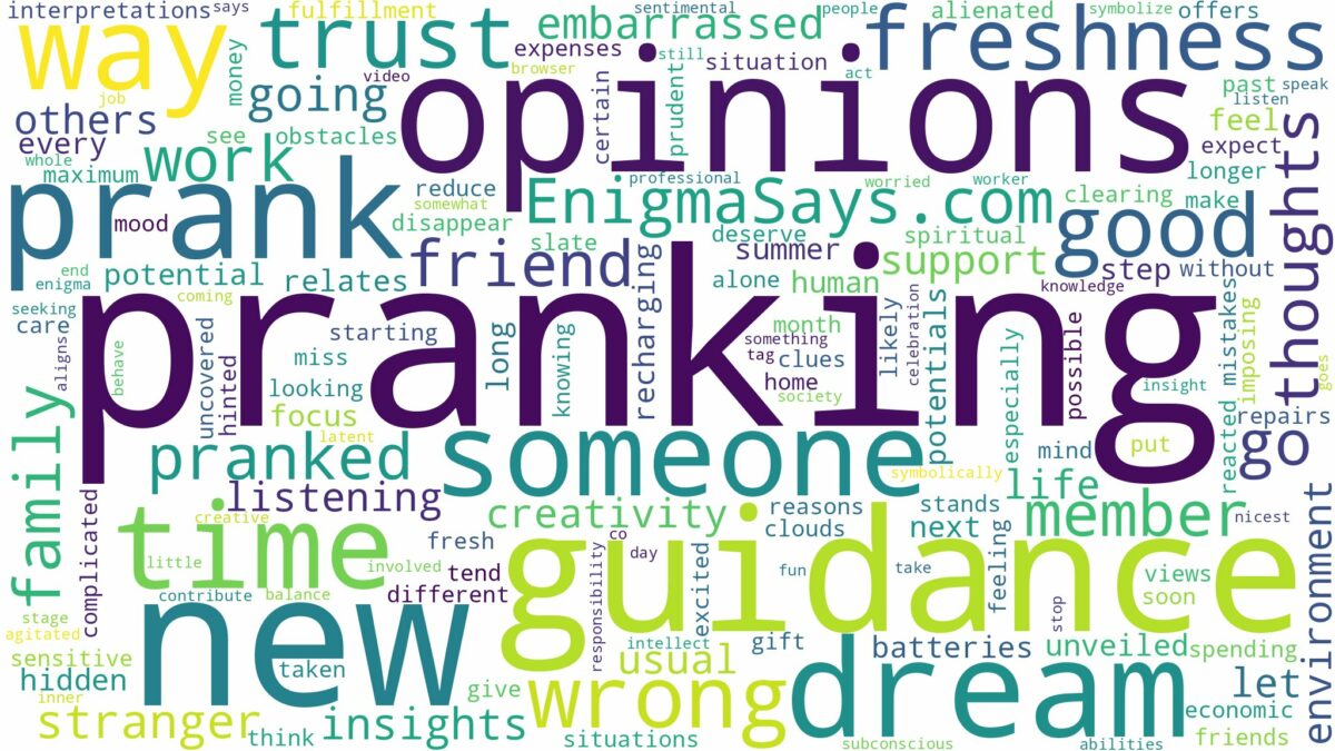 dreaming of someone pranking you and related dreams with their meanings in a word cloud