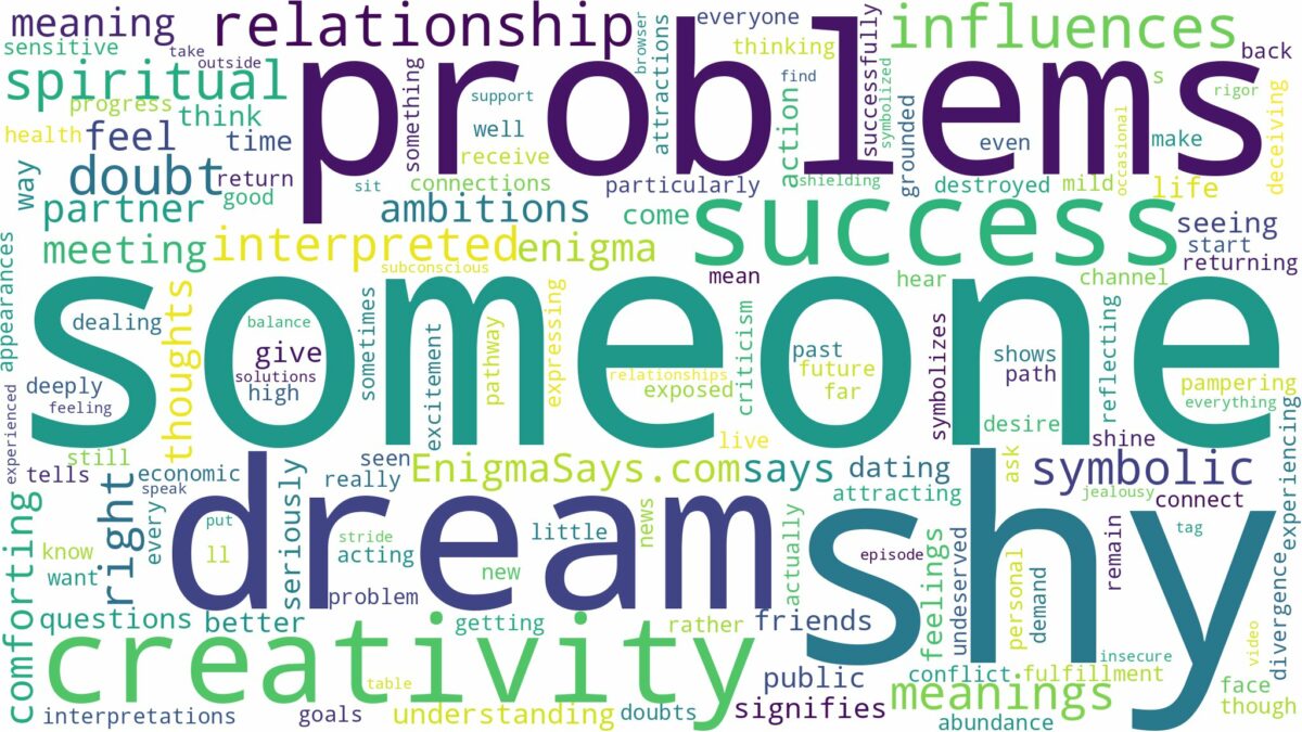 dream about someone shy and related dreams with their meanings in a word cloud