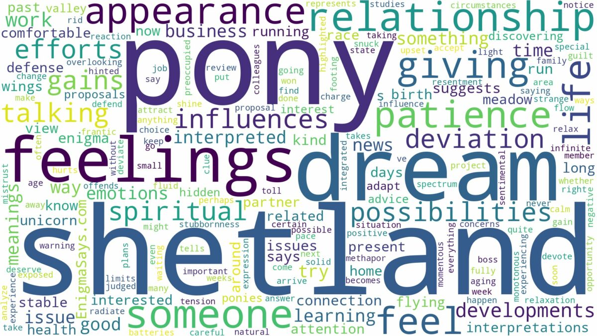 dream about a shetland pony and related dreams with their meanings in a word cloud