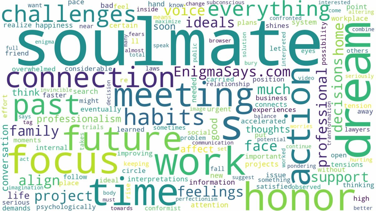 dreaming about soulmate before meeting and related dreams with their meanings in a word cloud