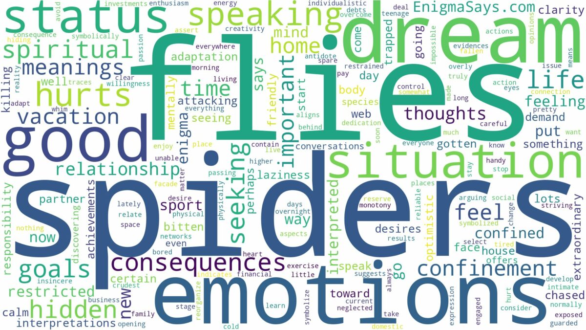 dreams about spiders and flies and related dreams with their meanings in a word cloud