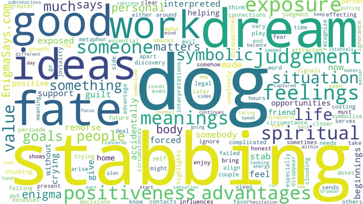 dream of stabbing a dog and related dreams with their meanings in a word cloud