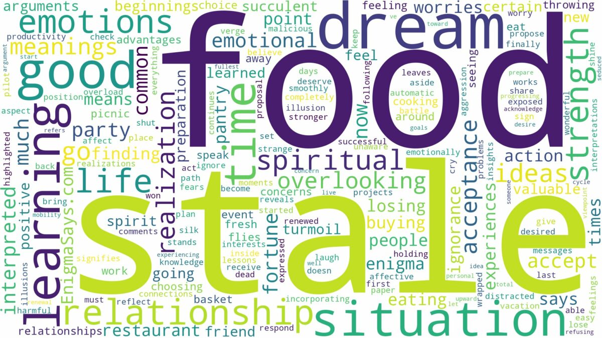 dream about stale food and related dreams with their meanings in a word cloud