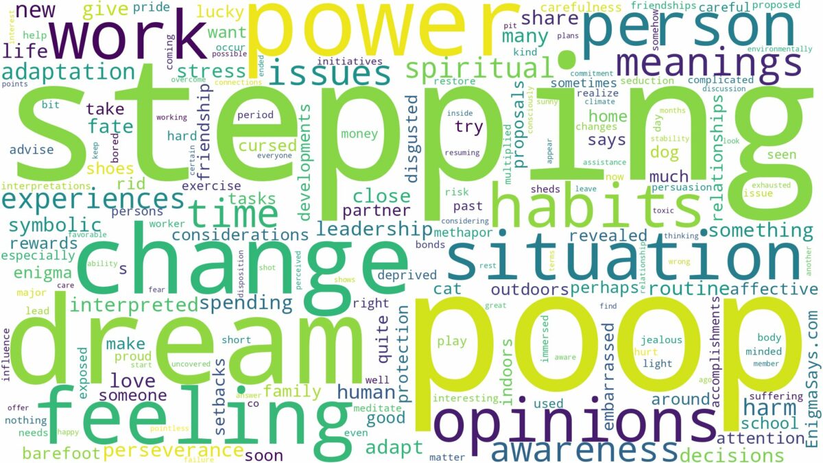 dream of stepping in poop and related dreams with their meanings in a word cloud