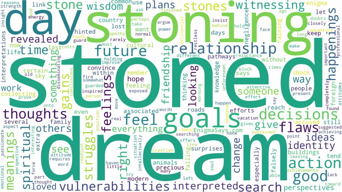 dream about stoned and related dreams with their meanings in a word cloud