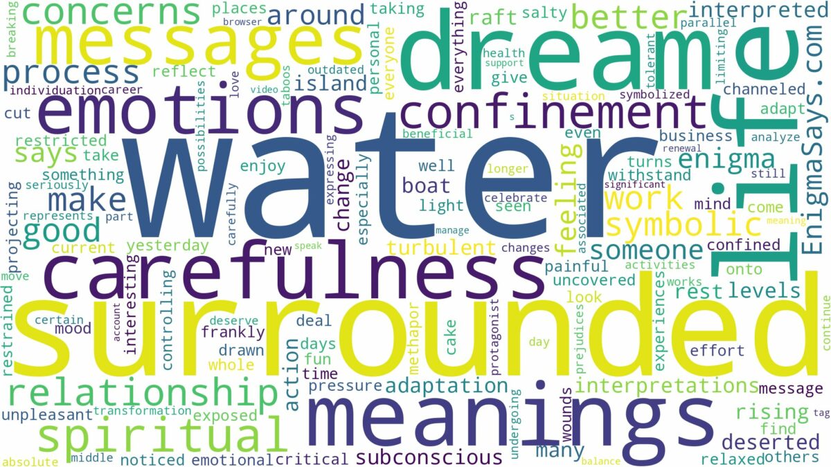 dream about surrounded by water and related dreams with their meanings in a word cloud