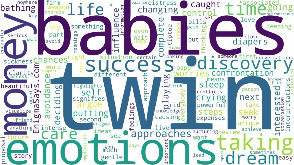 dreaming of taking care of twin babies and related dreams with their meanings in a word cloud