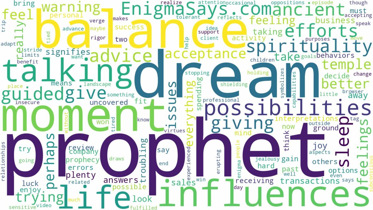 dream of talking to a prophet and related dreams with their meanings in a word cloud