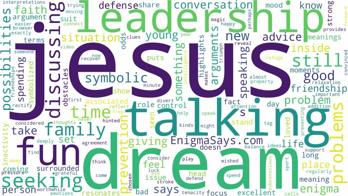 dream of talking to jesus and related dreams with their meanings in a word cloud