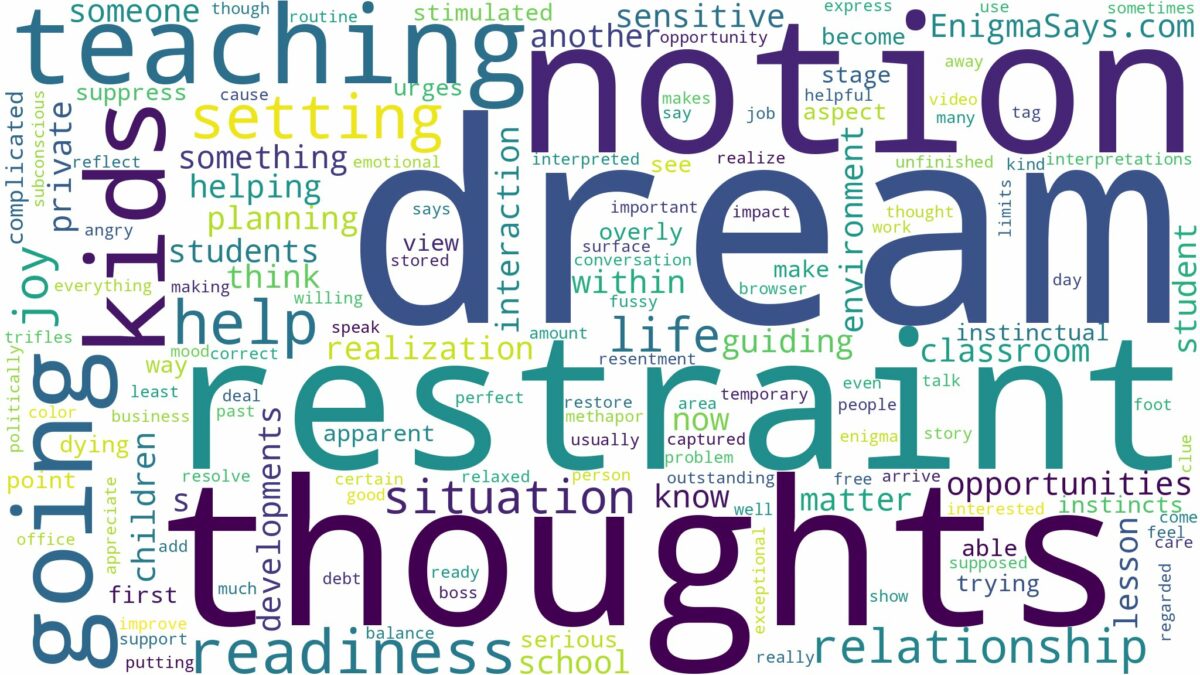 dream of teaching kids and related dreams with their meanings in a word cloud