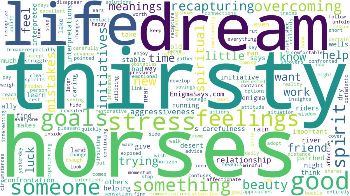 dream about thirsty horses and related dreams with their meanings in a word cloud