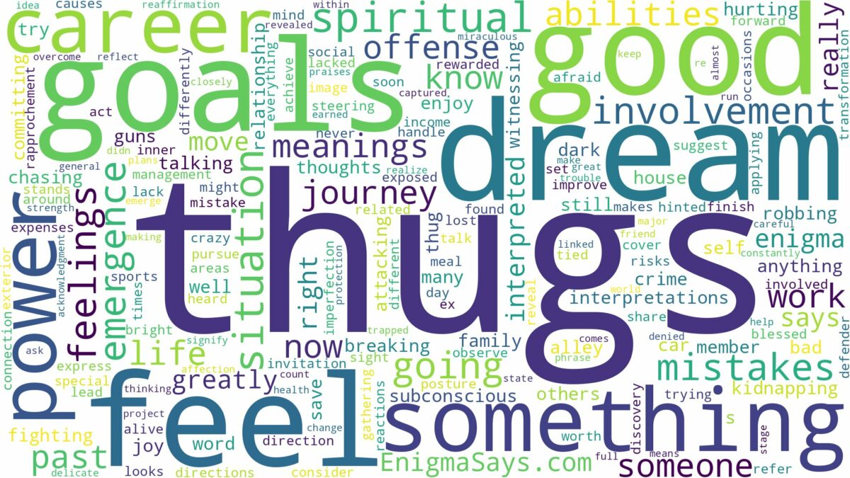 dreams about thugs and related dreams with their meanings in a word cloud