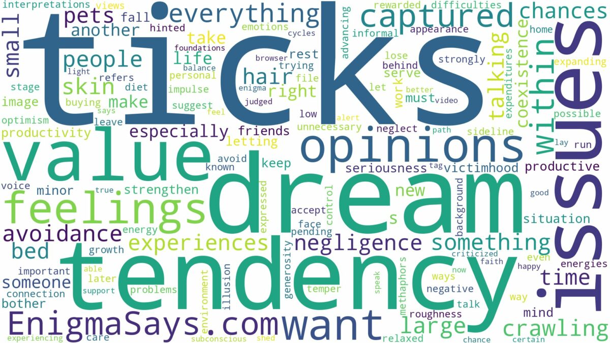 dreams about ticks all over you and related dreams with their meanings in a word cloud