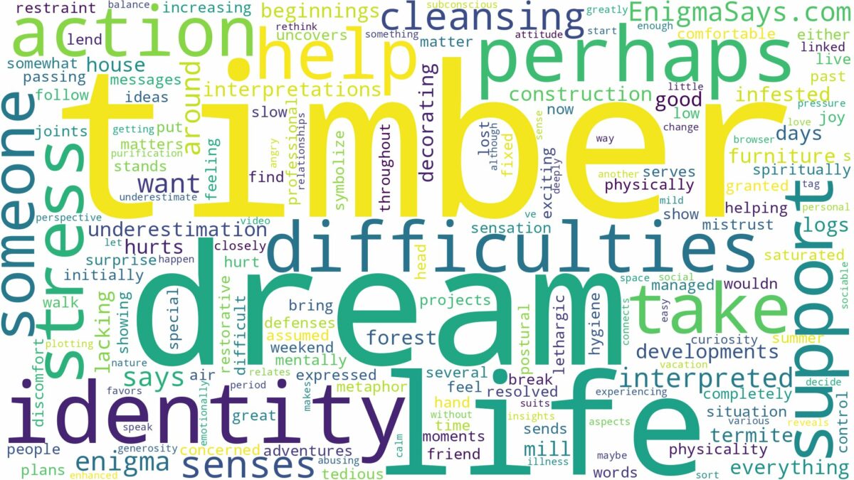 dream about timber and related dreams with their meanings in a word cloud