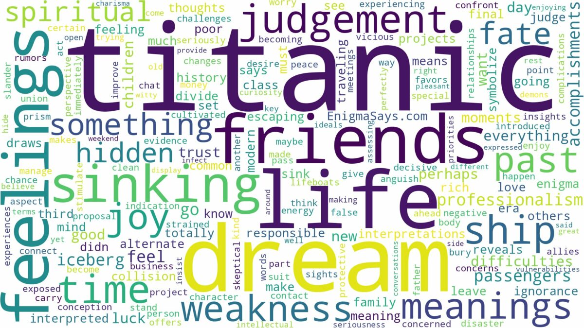 dream about titanic and related dreams with their meanings in a word cloud